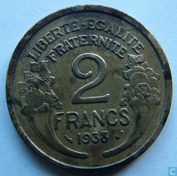 France 2 francs 1938 France  vos pièces sur LastDodo