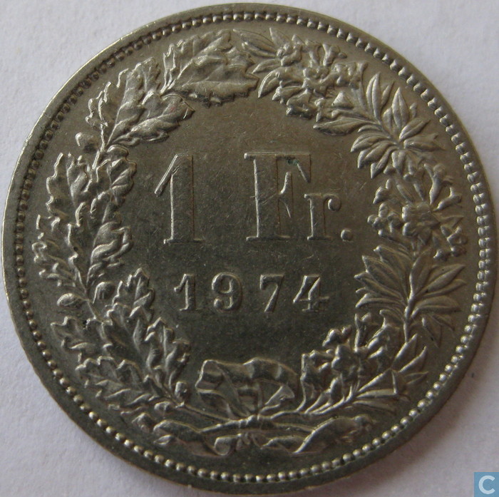 Suisse 1 franc 1974 Suisse  vos pièces sur LastDodo