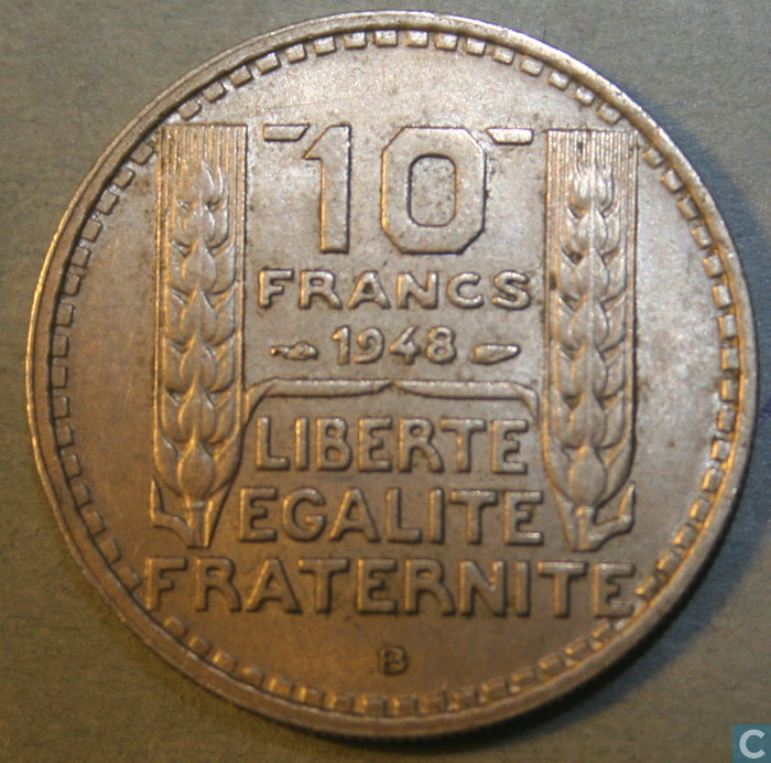 France 10 francs 1948 (B) France  vos pièces sur LastDodo
