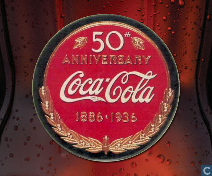 50 Anniversary Coca Cola 1886 1936 - Coke Cap Serie 1 ...