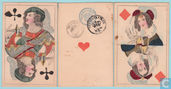 Biedermeierdamen, Joh. Conrad Jegel, Neurenberg, 40 Speelkaarten, Playing Cards, 1860