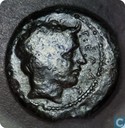 Gela, Sicily, AE17 Tetras, 420-405 BC, unknown ruler