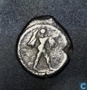 Poseidonia, Lucania, AR Diobol, 480-400 BC, Onbekend heerser, Italië