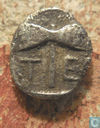Tenedos  (Troy, Troas)  AR8, Silver Obol  550 BC 