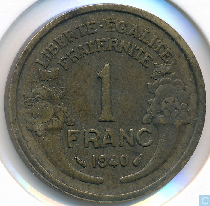 France 1 franc 1940 France  vos pièces sur LastDodo