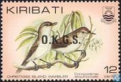 Postzegels - Kiribati - Vogels - Opdruk O.K.G.S.