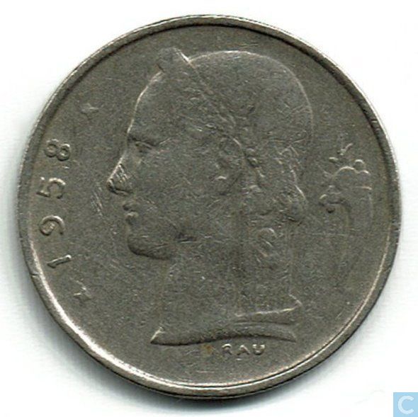 Belgique 1 franc 1958 (NLD) Belgique  vos pièces sur LastDodo