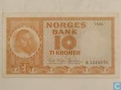 NOORWEGEN 10 Kroner 1966
