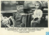 Interior of FAB 1 Lady Penelope's luxury rolls royce with chauffeur - body guard - manservant Parker.