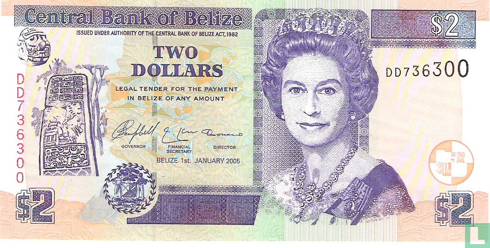 Belize 2 Dollars
