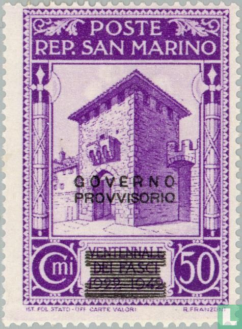 Surcharge "GOVERNO/PROVVISORIO"
