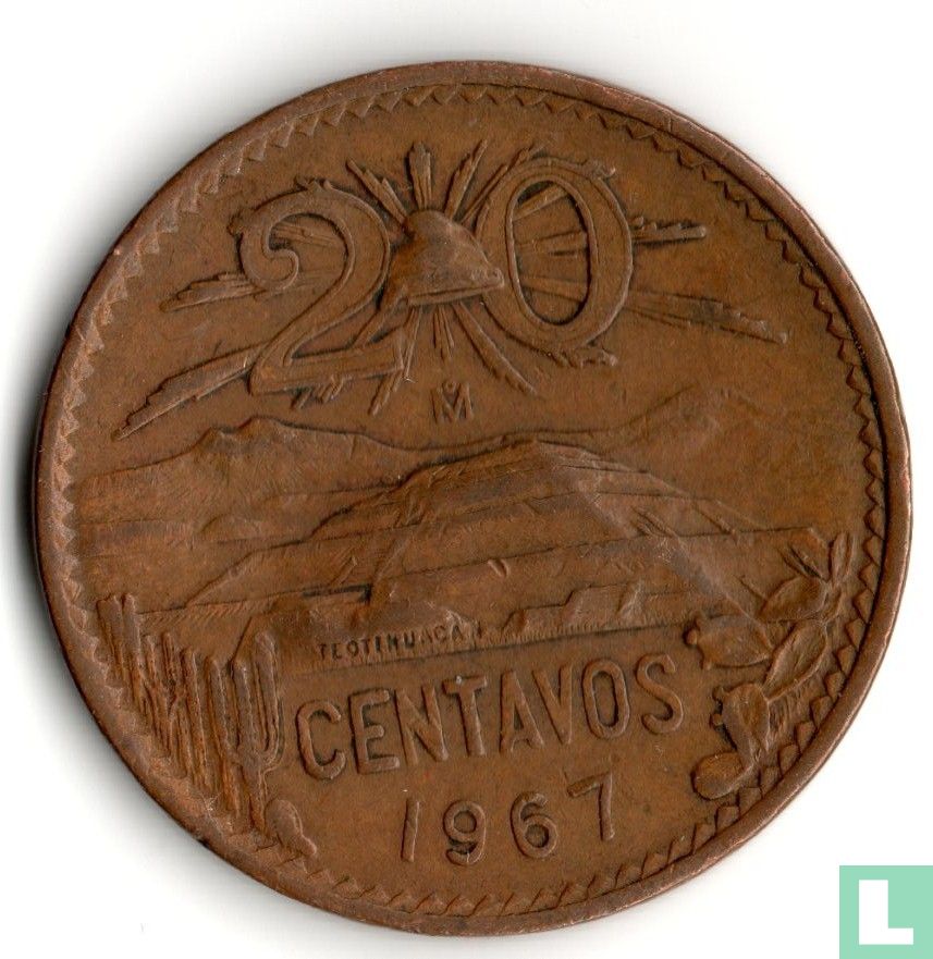 Mexique 20 centavos 1967