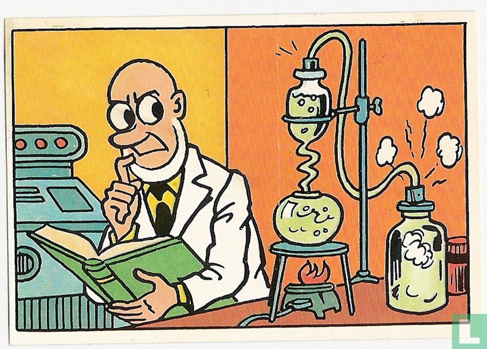 Smarties professor Barabas in zijn Laboratorium.