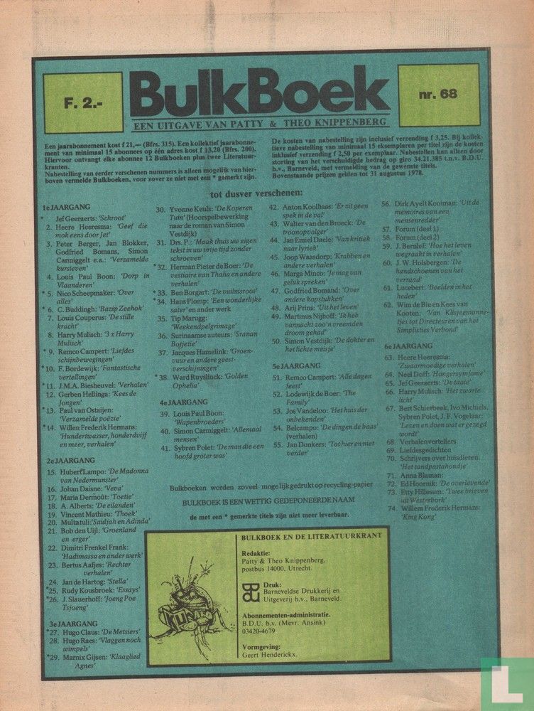 Bulkboek [1e uitgave] 68