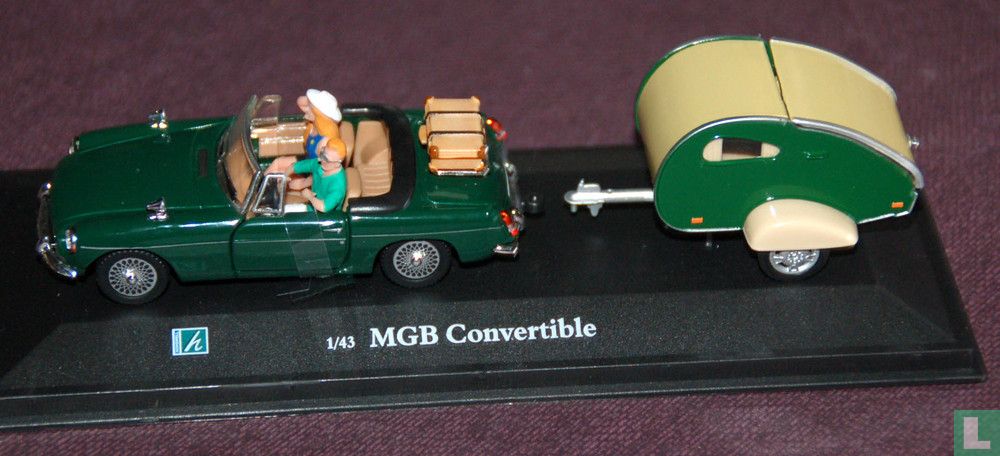 MGB Convertible + Caravan - Hongwell-Cararama - LastDodo