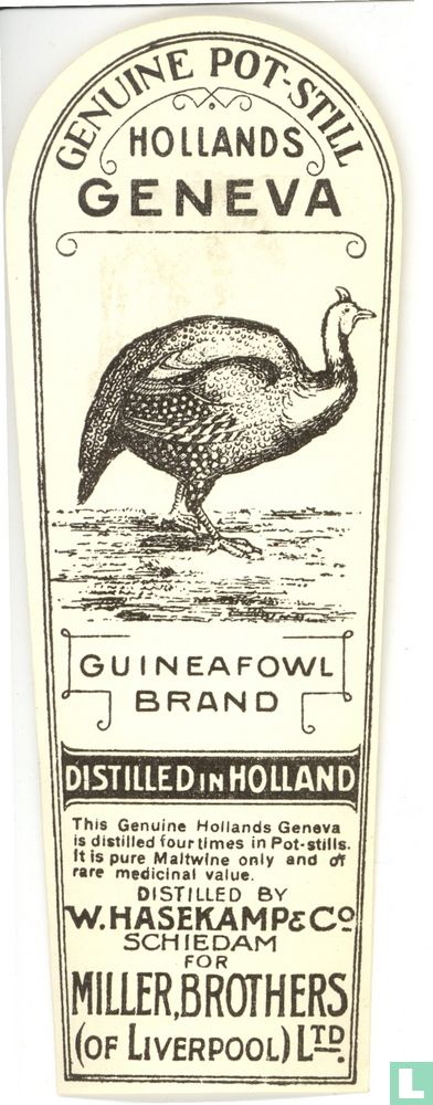 Gin label Guineafowl