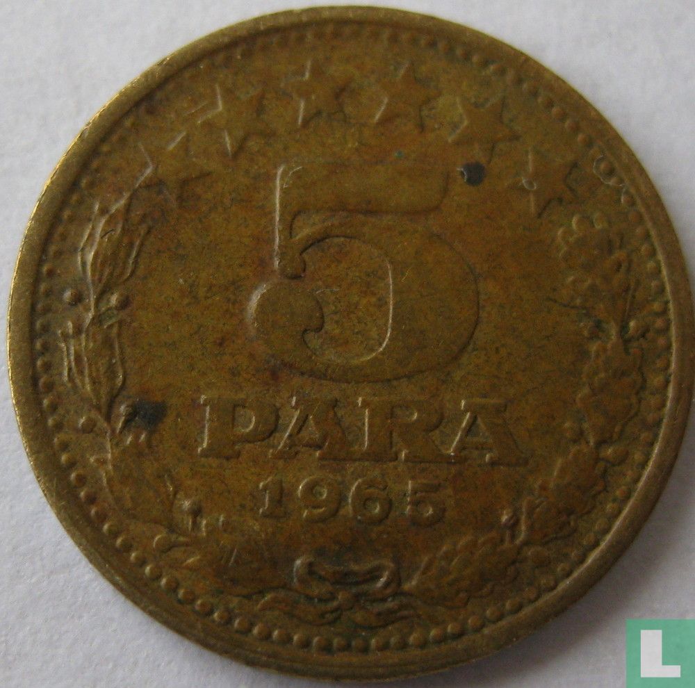 Joegoslavië 5 para 1965 (oud type) KM 42 (1965) Joegoslavië LastDodo