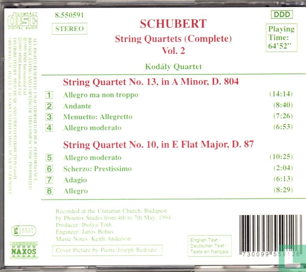 Schubert String Quartets (Complete) Vol 2