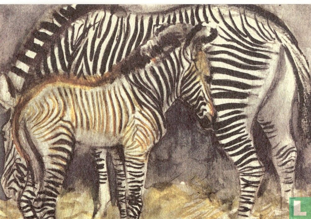 Jonge zebra bij moeder