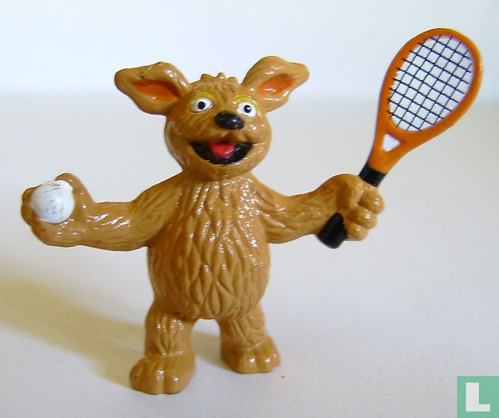 Bear with tennis racket