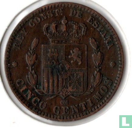 Espagne 5 centimos 1878