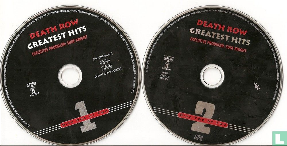 Death Row Greatest Hits CD SPV 089-94162 (2001) - Broadus Jr, Calvin -  LastDodo