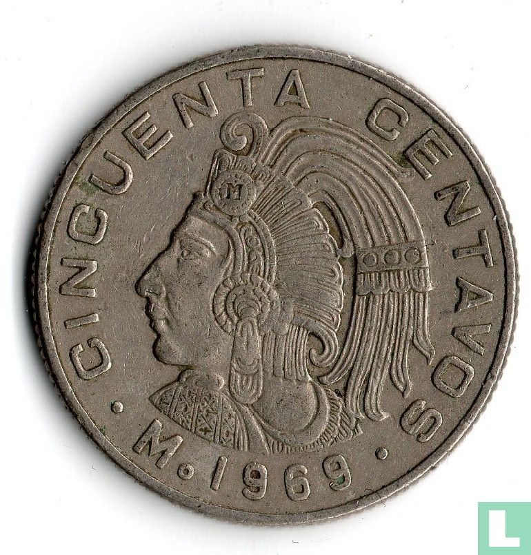 Mexico 50 centavos 1969 KM# 451 (1969) - Mexico - LastDodo