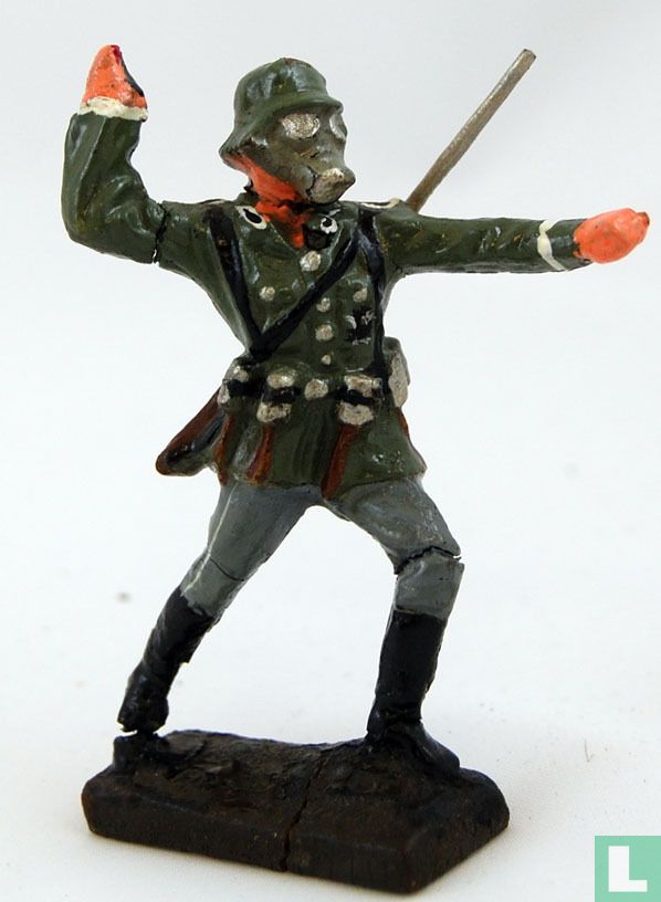German infantryman with respirator