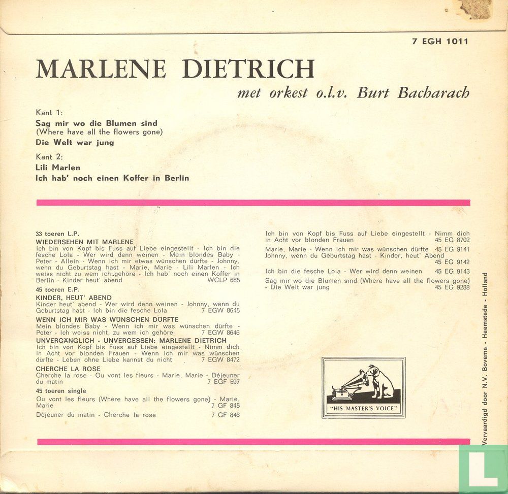 Marlène EP 7 EGH 1011 (1962) Dietrich, Marlene LastDodo