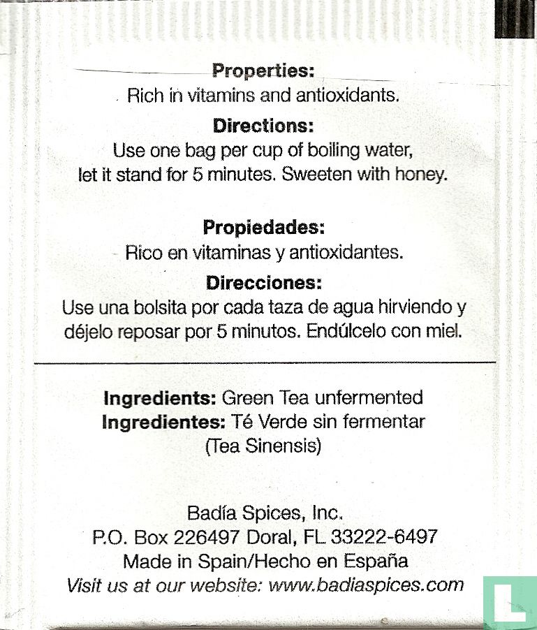Green Tea  Té Verde