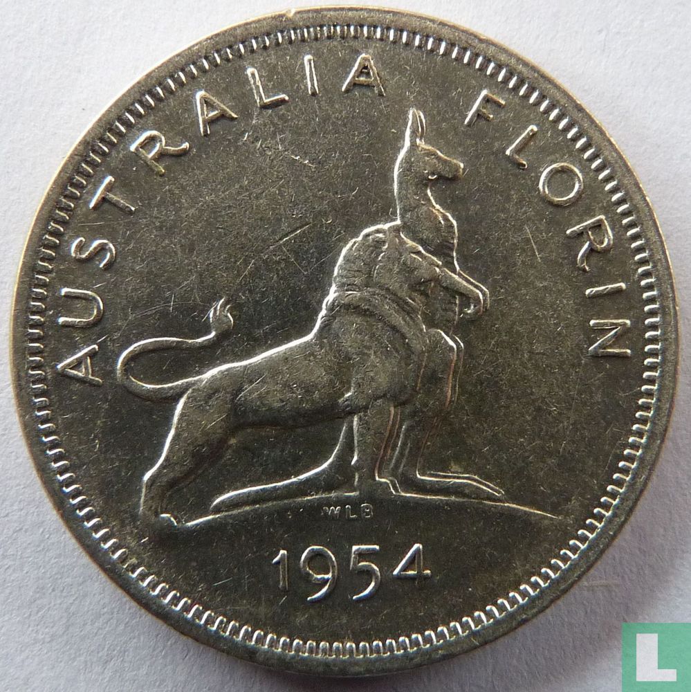 Australia 1 florin 1954 "Royal Visit"