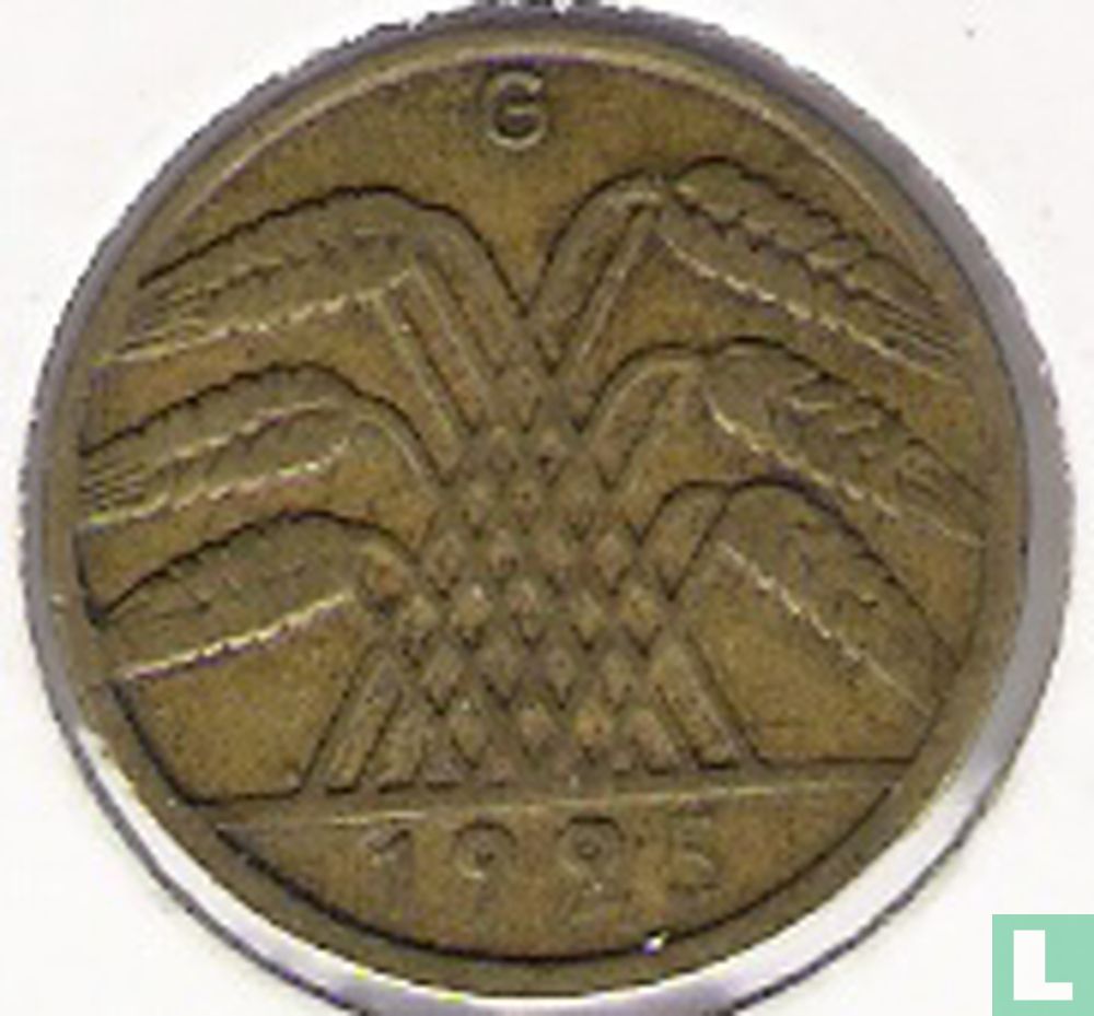 Duitse Rijk 10 reichspfennig 1925 (G) KM# 40 (1925) - Duitsland - LastDodo