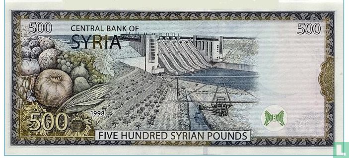 Syrië 500 Pounds 1998 (1998) - Syrië - 1997-1998 Issue - LastDodo
