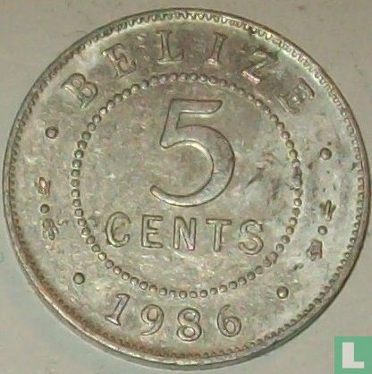 Belize 5 cents 1986