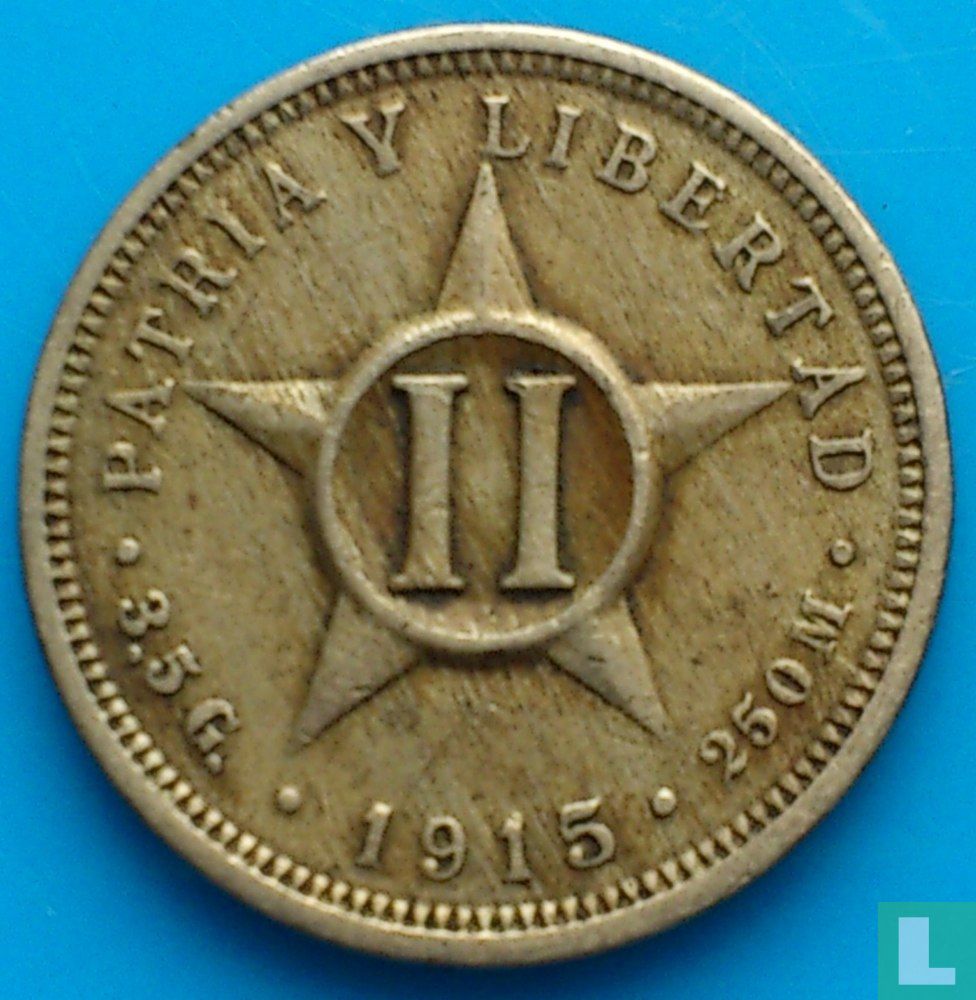 Cuba 2 centavos 1915