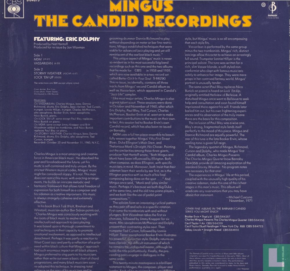 The Candid Recordings Featuring Eric Dolphy   