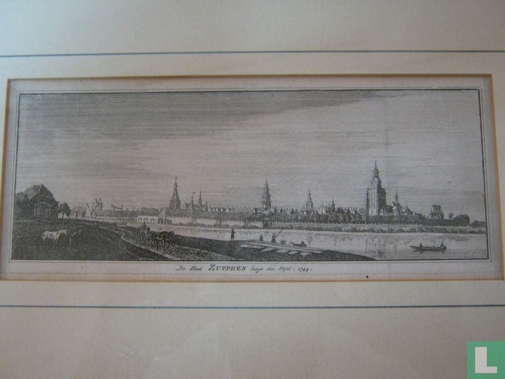 De stad Zutphen langs de IJssel, 1744