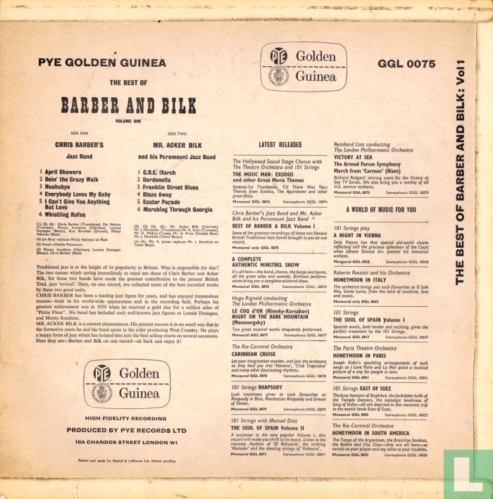 The Best Of Barber And Bilk, Volume 1