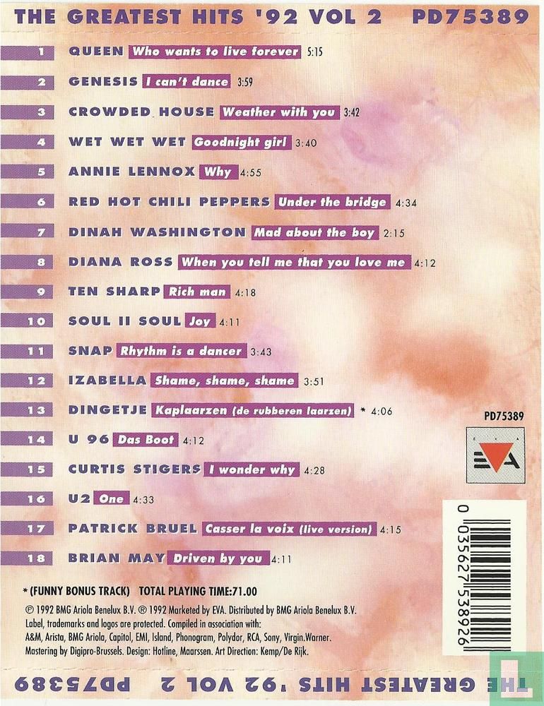 Greatest hits 1992 Vol.2 CD PD 75389 (1992) - Artistes variés - LastDodo