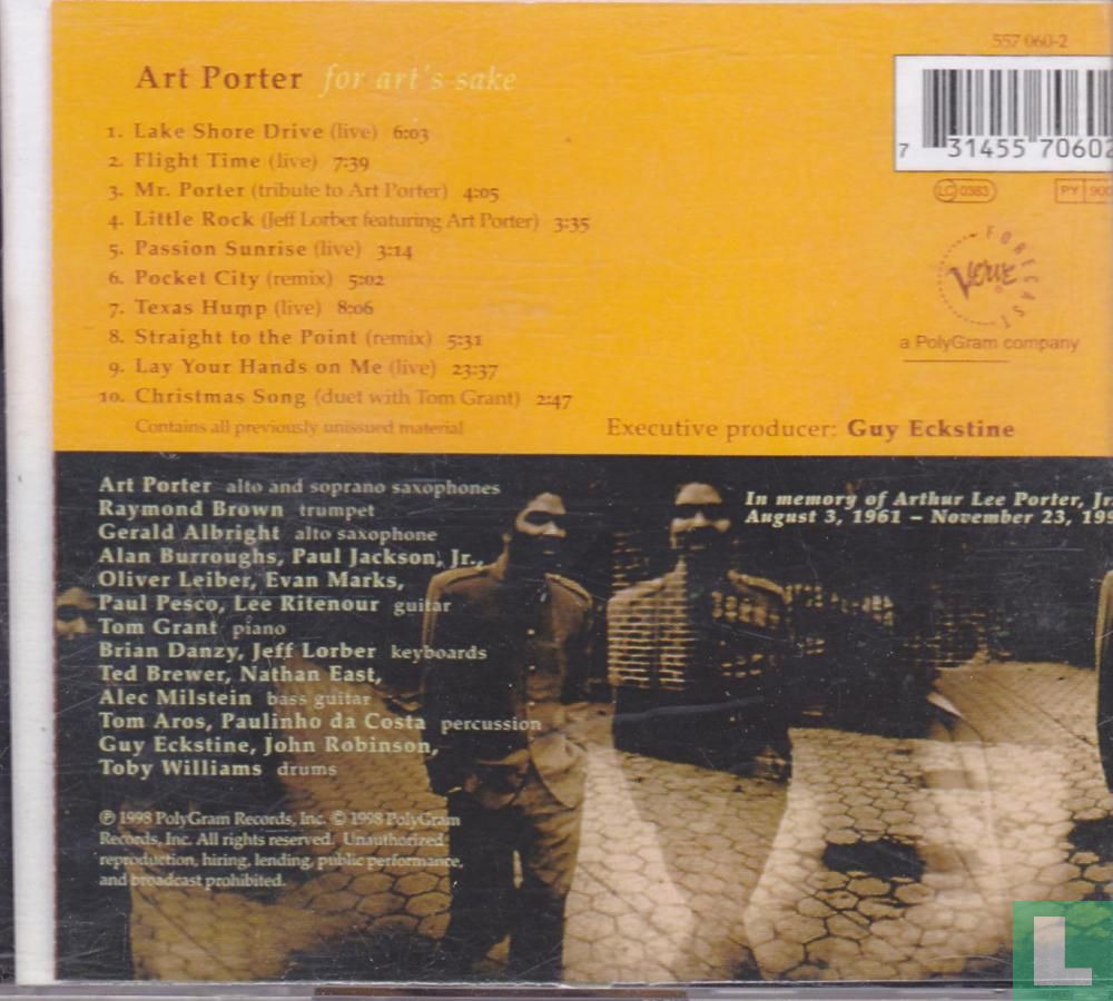 For Art's Sake CD 557060-2 (1998) - Porter, Art - LastDodo