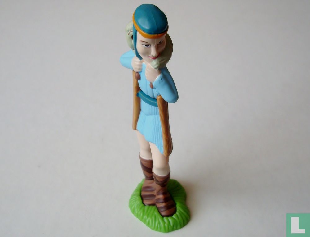 Shepherd with lamb