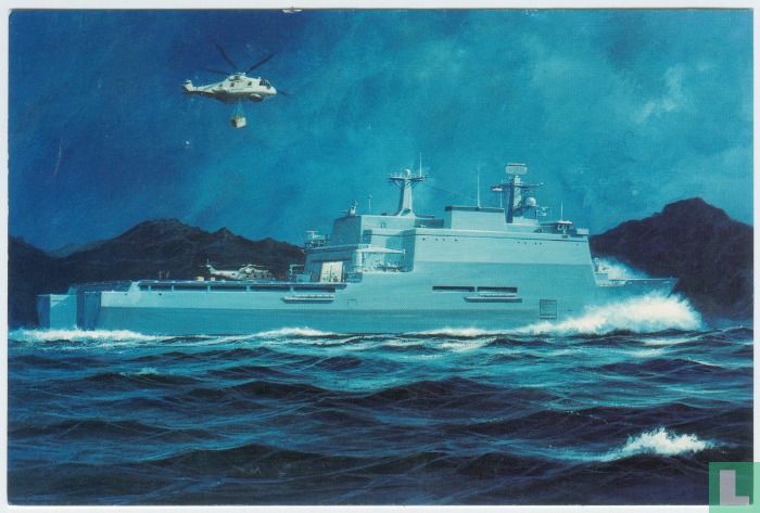 Het nieuwe amfibische transportschip (ATS) van het Korps Mariniers de Hr. Ms. Rotterdam Royal Schelde