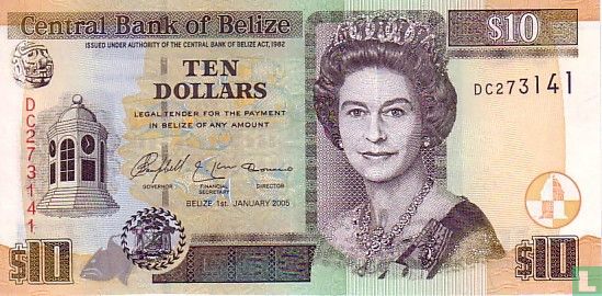 BELIZE 10 $