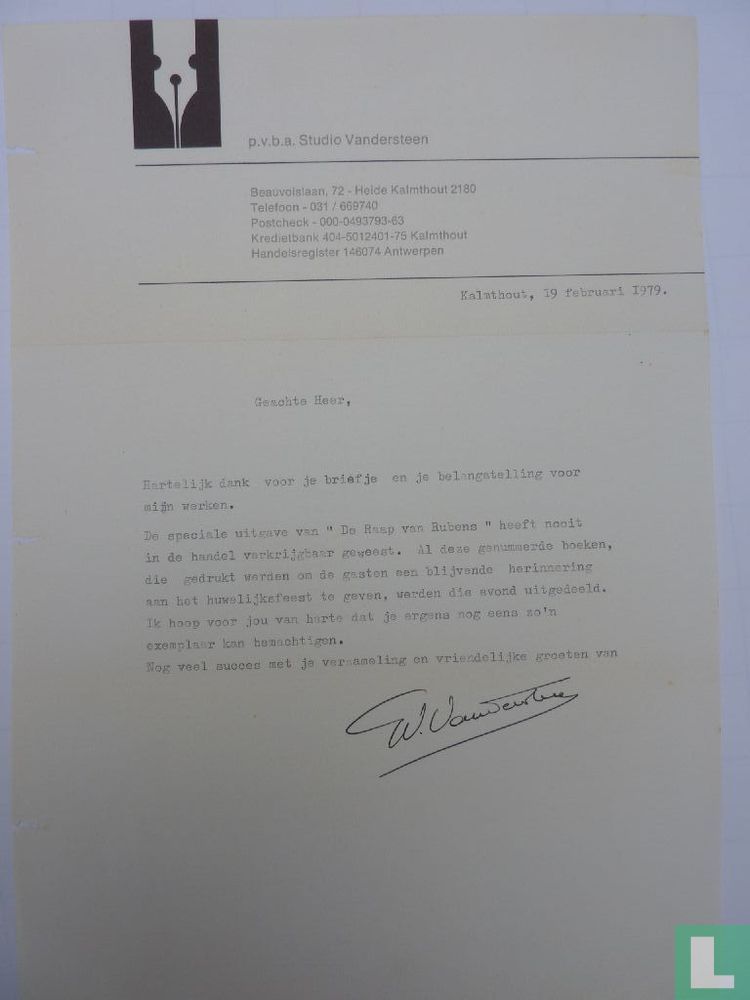 Brief van Willy Vandersteen