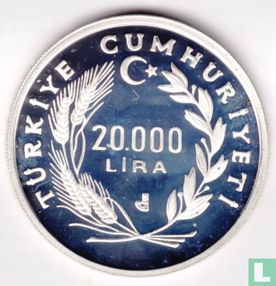 Turkey 20.000 lira 1990 (PROOF) "70th Anniversary of the Parliament"