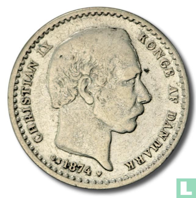 Denmark 25 øre 1874