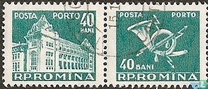 Postgebäude und Posthorn