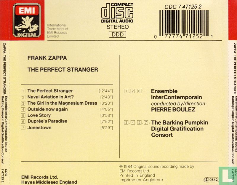 Boulez Conducts Zappa : The Perfect Stranger