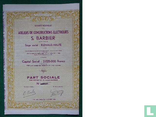 Ateliers de constructions electrique S. BARBIER