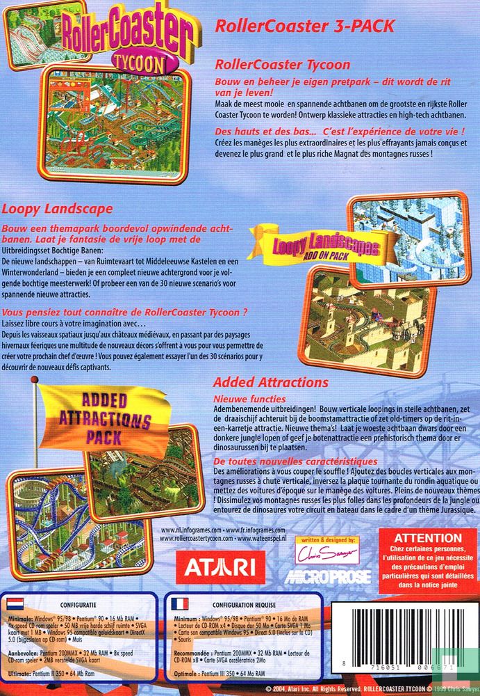 RollerCoaster Tycoon 3-pack